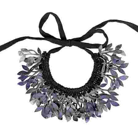 Fern leaves choker with crystals