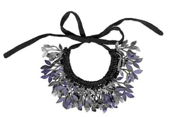 Fern leaves choker with crystals