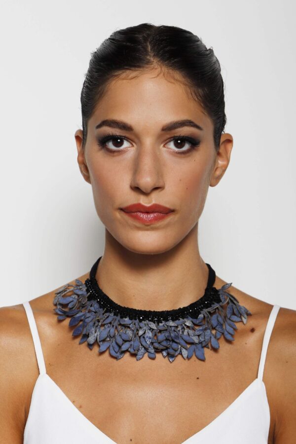 Fern leaves choker with crystals - Image 2