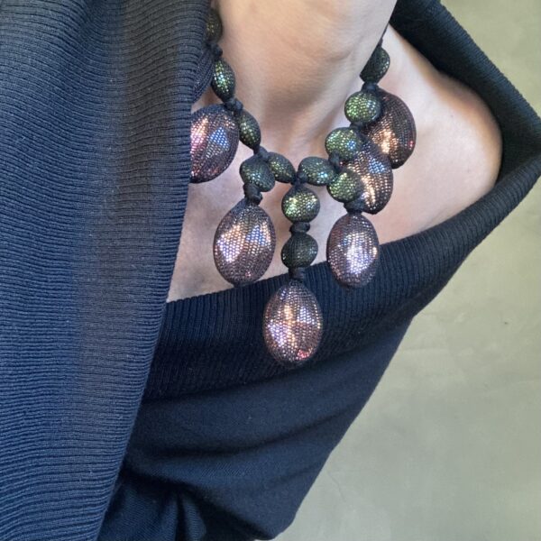 CHOKER CRYSTALS AND COTTON col. Black - Image 2