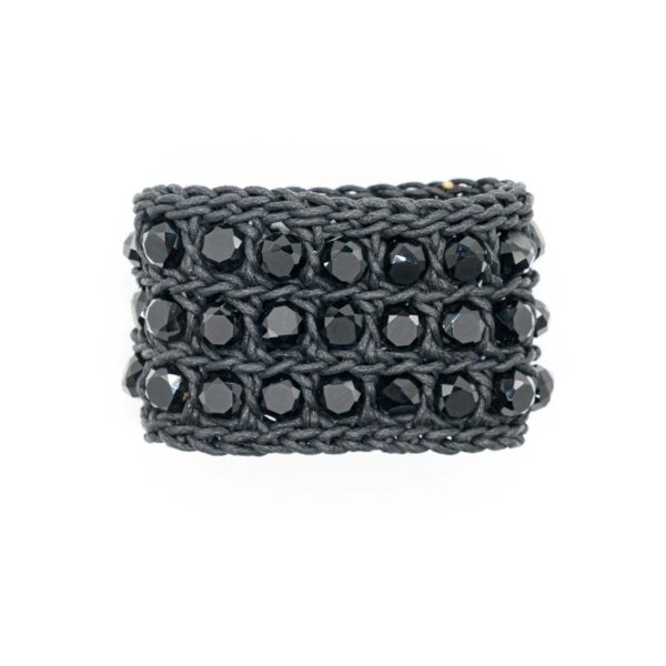 COATED COTTON TRICOT CUFF - BLACK