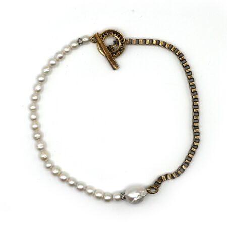 PEARLS CHOKER W/ANTIQUE GOLD "VENEZIANA"