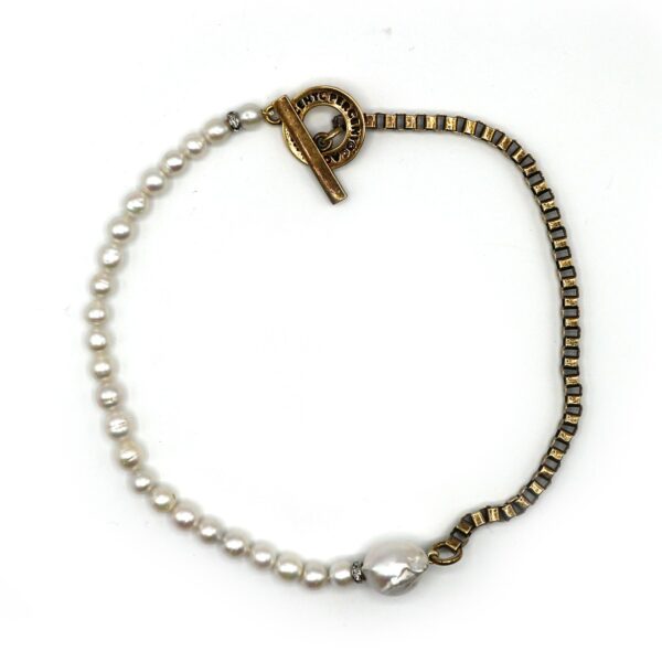 PEARLS CHOKER W/ANTIQUE GOLD "VENEZIANA"