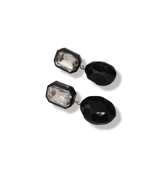 Black crystal earrings