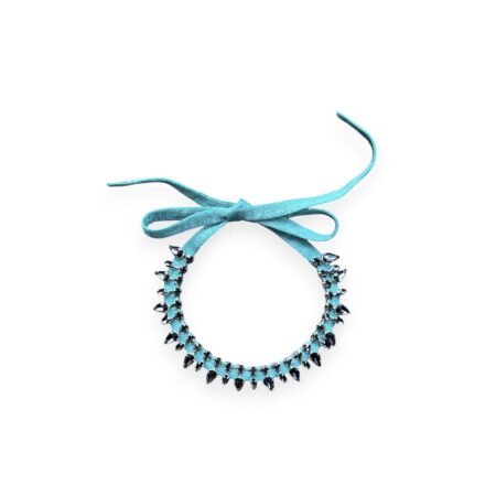 Silk and crystal neck band
