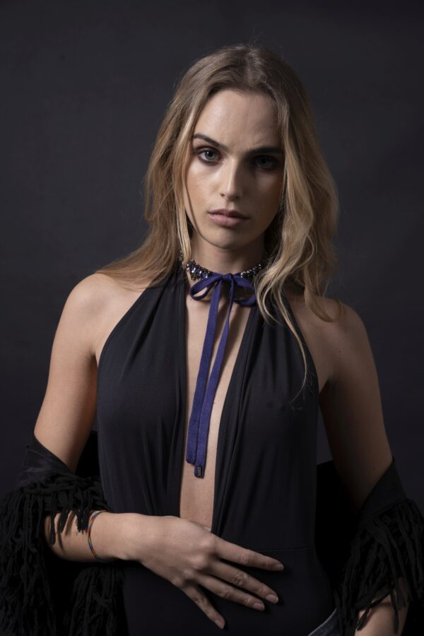 Silk and crystal neck band - Image 2