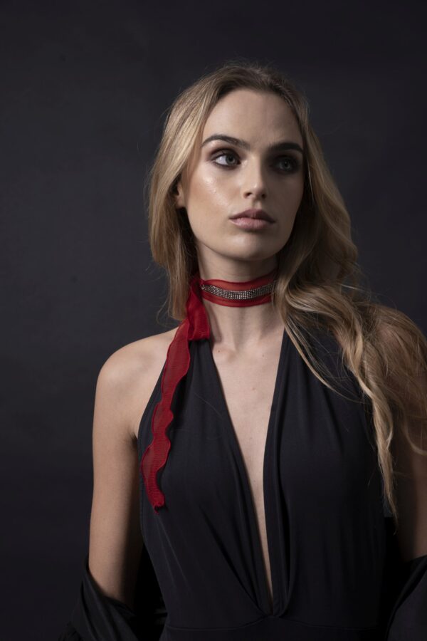 Silk and crystals collar - Image 2
