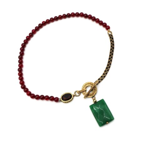 COLLANA AGATA BRASILIANA E ORO ANTICO