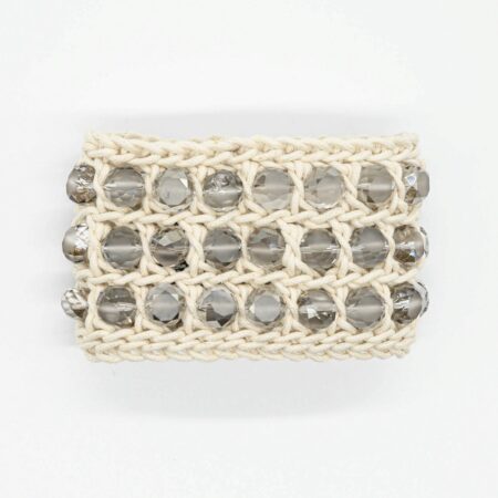 BRACCIALE TRICOT COTONE SPALMATO - BIANCO