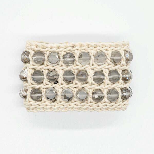 BRACCIALE TRICOT COTONE SPALMATO - BIANCO