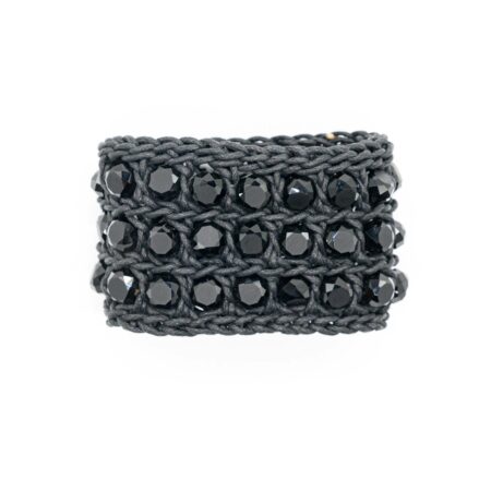 BRACCIALE TRICOT COTONE SPALMATO - NERO
