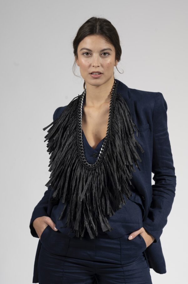Collana lunga organic rafia - immagine 2
