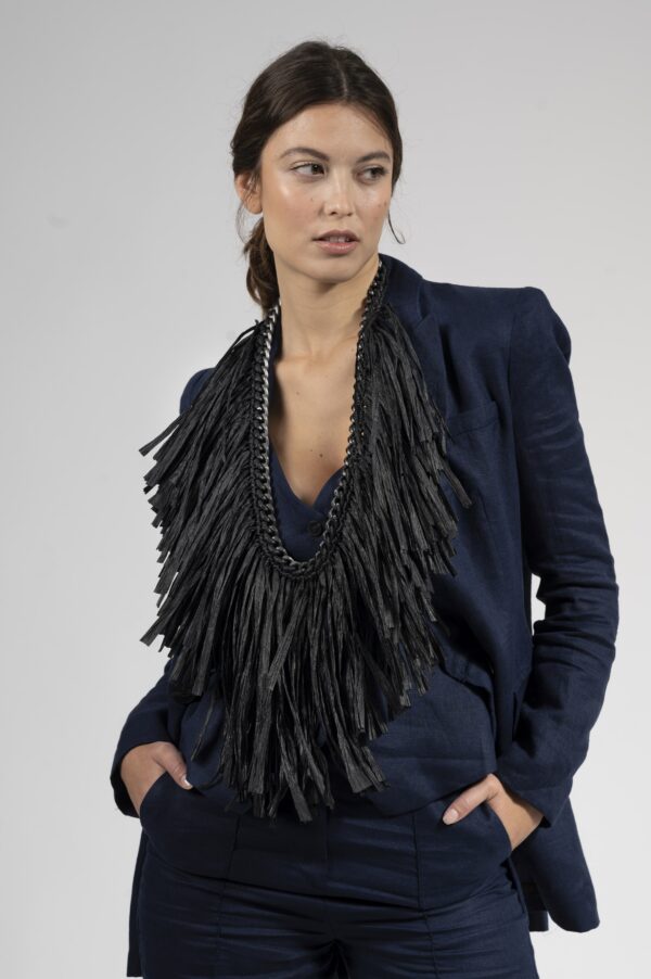 Collana lunga organic rafia - immagine 3