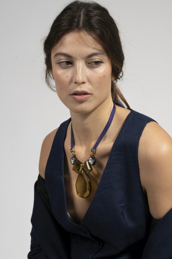 Collana goccia e cristalli - immagine 2