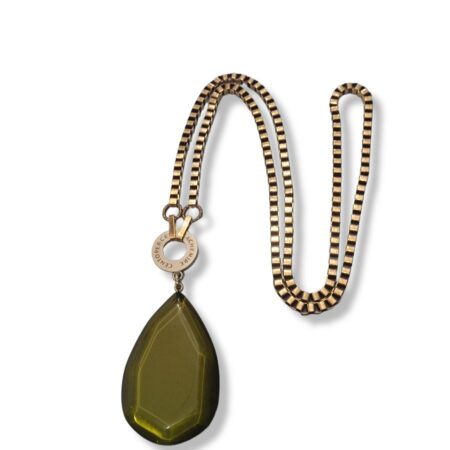 Collana con veneziana oro antico e pendente resina