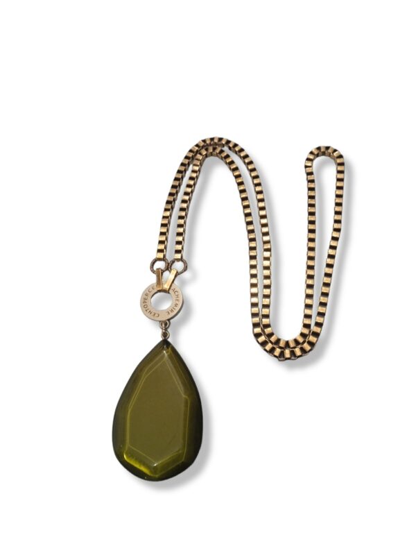 Collana con veneziana oro antico e pendente resina