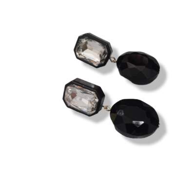 Black crystal earrings
