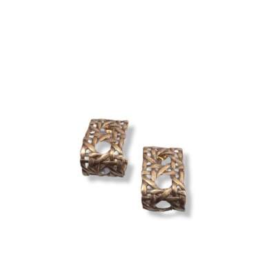Bronze wicker earrings