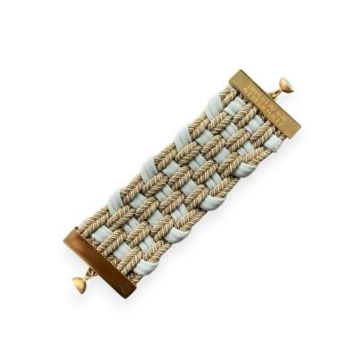 Soutache twist bracelet pearl S size