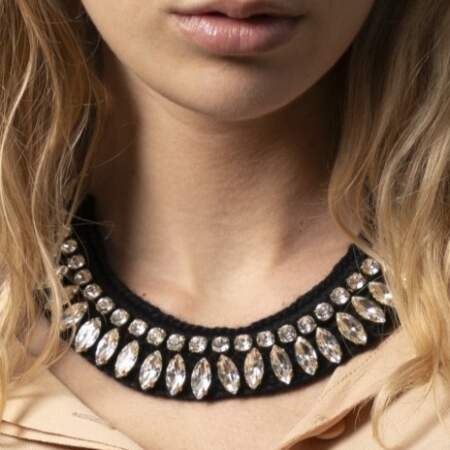 girocollo cachemire e cristalli cashmere and crystals choker centopercentocachemire haute couture jewelry