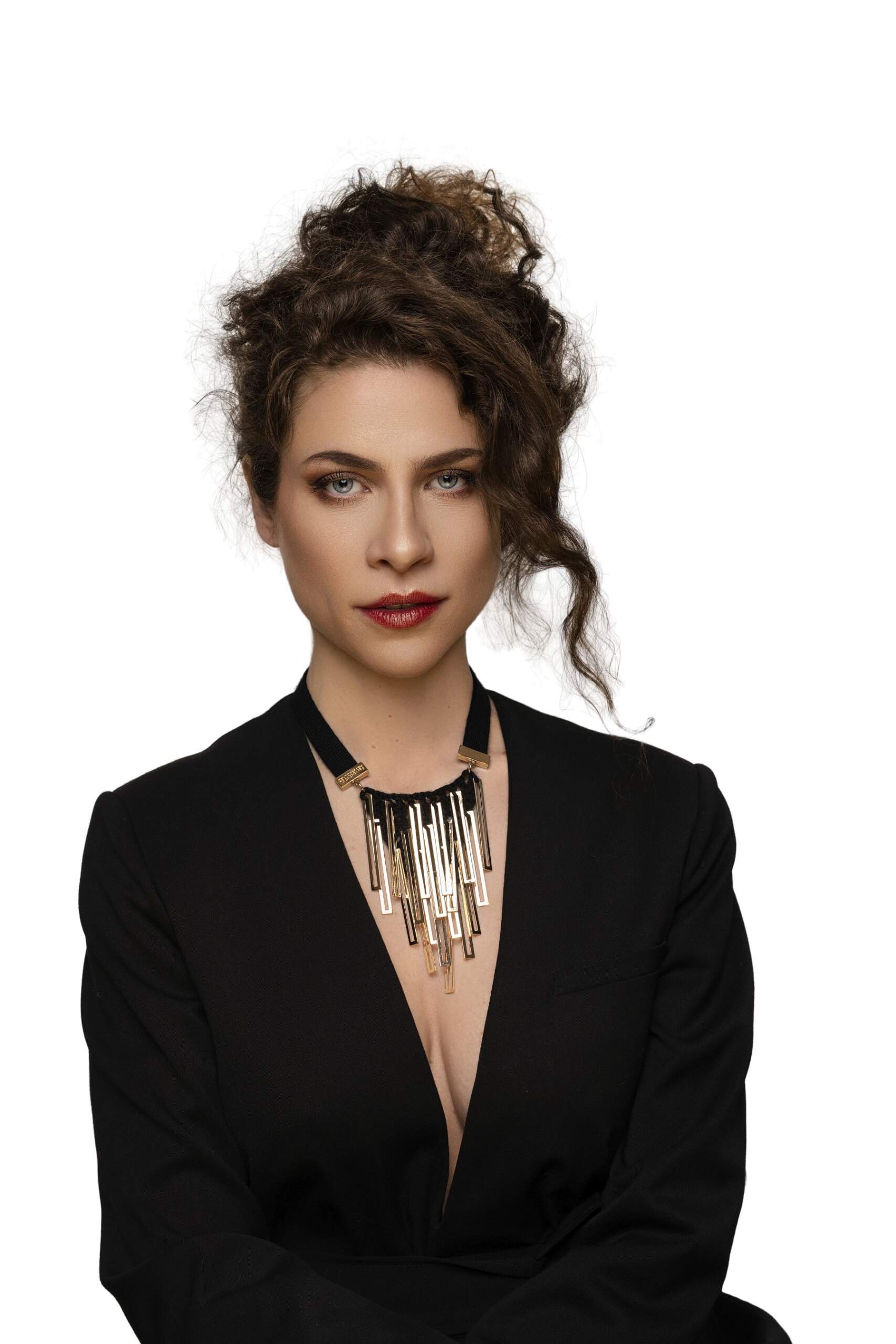 Collana con pendente in cachemire e barre oro cashmere necklace with gold bars centopercentocachemire haute couture jewellery